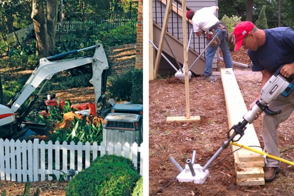 diamond pier vs. helical footings